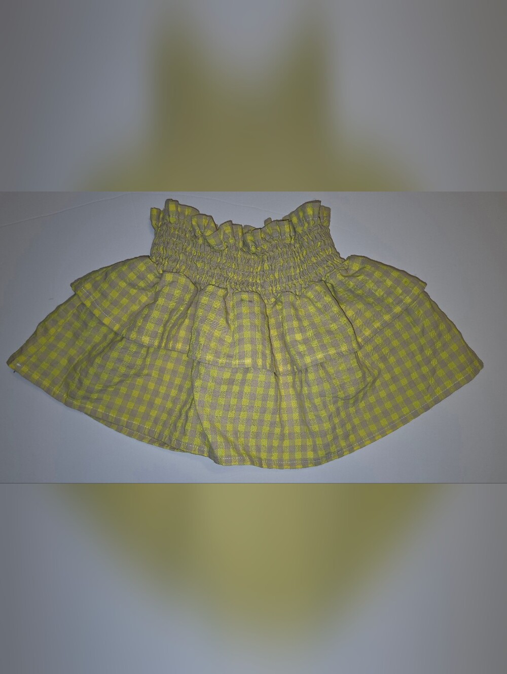 Bobo Choses Yellow Gingham Ruffle Skirt Size 4-5 Years